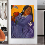 رسمت باليد الفن النفط اللوحة بول غوغان امرأة تحمل المانجو الانطباعية الناس مجردة المعيشة الديكورات