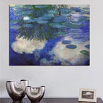 Rankomis tapyti garsūs Claude'o Monet vandens lelijos įspūdžių meno peizažo aliejiniai paveikslai