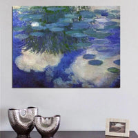Pintures a l'oli de paisatges d'art d'impressió de nenúfars famosos de Claude Monet pintats a mà