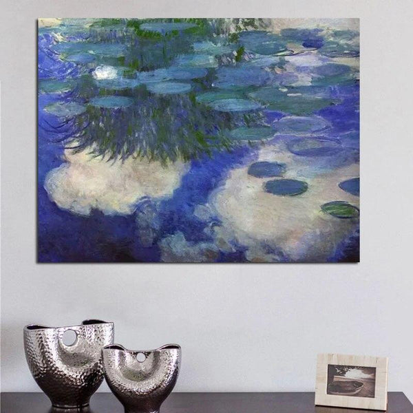Hand Painted Famous Claude Monet Water Lily Impression Art Landscape Oil Paintingss