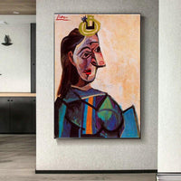 Rankomis tapyti aliejiniai paveikslai Pikaso moters biustas Abstraktus drobės sienos menas