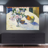 Paul Gauguin Hand Painted Art Oil Painting Fruit Plate and Flowers Impressionism Abstract Retro Room Decors