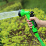 Pistola d'aigua de jardí de 7 patrons amb broquet de tub de mànega de jardí de 15 M Polvoritzador d'aigua Rentadora a pressió Neteja de cotxes Eines de reg per aspersió
