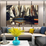 Hand Painted Monet Fishing Boats (study) 1866 Modern Abstract Landscape Wall Art Oil Painting Decoration