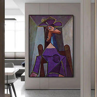 Käsinmaalatut abstraktit öljymaalaukset moderni sisustus seinätaide Picasso naisen rintakuva Kangas kotiin