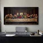 Pintures a l'oli pintades a mà Tela d'art clàssic Art de paret cristià per a l'últim sopar de Da Vinci