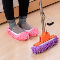 5 чифта Чехли за почистване на пода Обувки за мързеливо почистване Обувки с микрофибър Бързо почистване на дома Моп за многократна употреба Капак за глава