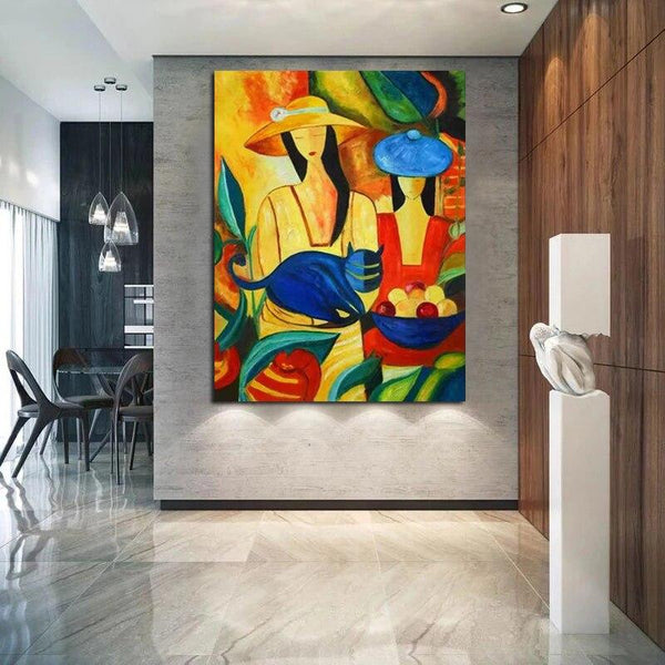 Picasso Style Abstract Hand Painted Canvas Painting Figure work Wall Art for Oil Painting