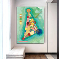 Hand Painted Abstract Vintage Wassily Kandinsky Triangle 1927 Famous Oil Painting Wall Art Room