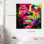 Hand Painted Painting on Canvas Nielly Style Francoise Abstract Portrait Man Face Painting