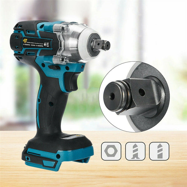 18V Brushless Cordless Impact Wrench 330Nm 1/2 Socket Wrench Power Tool Electric Impact Wrench Rechargeable for Makita Battery