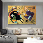 Handgemalte Vintage Wassily Kandinsky berühmte abstrakte Ölgemälde auf Leinwand, Wandkunst, Geschenke