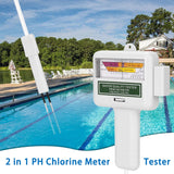 2 in 1 PH Chlorine Meter Tester ឧបករណ៍ធ្វើតេស្តគុណភាពទឹក ក្លរីន ឧបករណ៍វាស់ស្ទង់ CL2 សម្រាប់អាងចិញ្ចឹមត្រី ស្ប៉ា អាងហែលទឹក