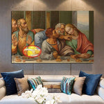 لوحات زيتية مرسومة يدويًا ليوناردو دافنشي لوحة فنية جدارية للعشاء الأخير للمنزل