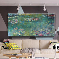 Hand Painted Claude Monet Water Lotus Canvas Oil Paintingss Decor