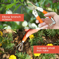 10 kosov Mini vrtnarska orodja Več orodij Set ročnega orodja za vrtne rastline Škarje za obrezovanje Zložljiva žaga Razpršilna lopata za zgrabljanje zemlje