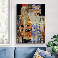 Man Pentrita Mura Kanvaso Skandinava Gustav Klimt de La Tri Aĝoj de Virina Oleo Pentraĵo