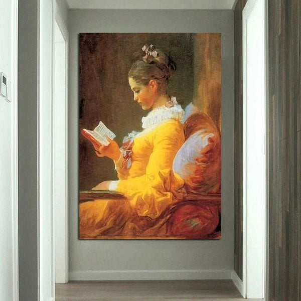 Hand Painted Classic Vintage Oil Paintings Da Vinci Famous Reading Girl Wall Art for Home