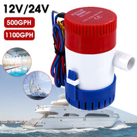 Pompă de santină 12V 24V 500gph 1100gph Pompă de apă de santină submersibilă pentru barcă hidroavion motor barcă de pescuit acvariu piscină