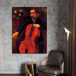 Paul Gauguin Handmålad cellist Sheenekruder Oljemålning Abstrakt Människor Klassisk retro Väggkonst Levande dekor