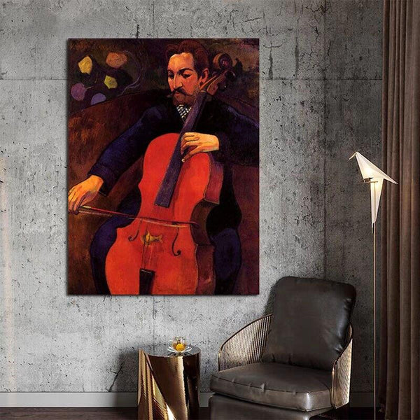 Paul Gauguin Hand Painted Cellist Sheenekruder Oil Painting Abstract People Classic Retro Wall Art Living Decor