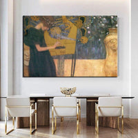 Handgemalte Retro-berühmte Gustav Klimt-Musik-Ölgemälde, moderne Wandkunst