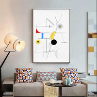 Rankomis tapytas Wassily Kandinsky geometrijos linijos abstrakčios drobės meno tapyba ant sienos meno dekoro