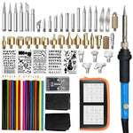 71pcs Elektrische Soldeerbout Kit Houtgestookte Pen Tool 60W Embossing Craft Carving Pyrography Pen Kit Verstelbare Temperatuur
