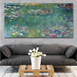 Ručno oslikane Claude Monet vodeni lotos na platnu uljane slike Dekoracija