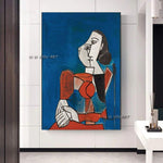 פיקאסו מפורסם ביד מצוירים ציורי שמן אמנות קיר אבסטרקט מרי תרז קנבס פנים