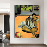 Paul Gauguin Hand Painted Oil Painting Sullen or silent Figure Classic Retro Abstract Aisle Decor