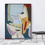 Peint à la main peintures à l'huile abstraites Art mur toile moderne Picasso Figure ligne affiches maison décoration murale