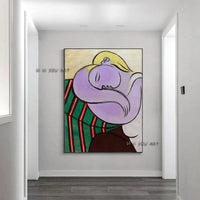 Nwanyị tere aka na ntutu odo site na Picasso Art Canvas Artwork Modern