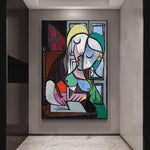 Péinteáil Ola Lámhphéinteáilte Picasso An Bhean a Scríobhann Litir (Mary Teresa) Péinteálacha Abstract Wall Art