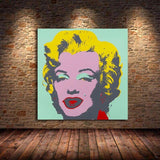 Andy Warhol El Boyalı Yağlıboya Karakter Kadın Portresi Soyut Duvar Sanatı Tuval Dekorları