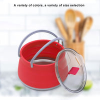 1L Portable Silicone Kettle Collapsible Boiler Outdoor Foldable Water Pot Stainless Steel Bottom Folding Silicone Water Kettle