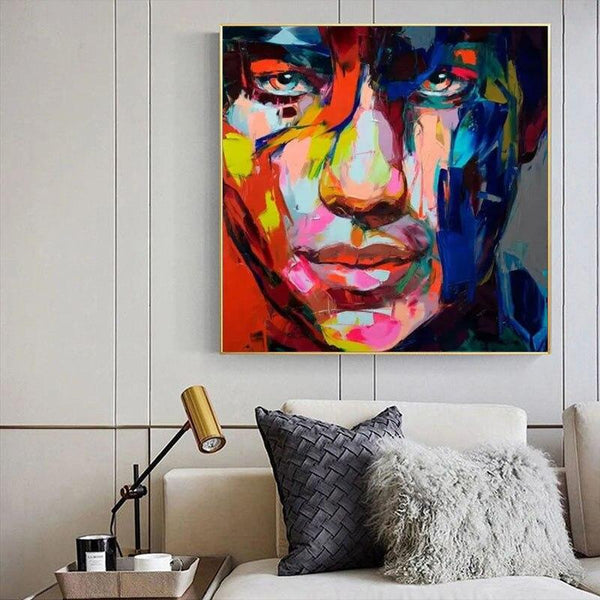 Hand Painted Francoise Nielly Palette Knife Portrait Face Oil painting figure canva wall Art picture