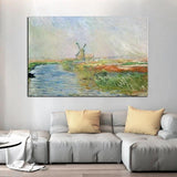 Manus picta Monet Field Tulips in Hollandia 1886 Classic Abstract Landscape Wall Art Oil Painting Room Decoration