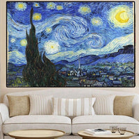 Imprisean Van Gogh Lámhphéinteáilte Starry Sky Landscape Wall Art