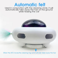 Cats Teaser Toys Automatic Feather Teaser UFO Turntable Cat Catching Training Toys Interactive Teaser Pet Steering Chasing Toy