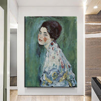 Clàssic pintat a mà Gustav Klimt Ms. Retrat Pintura a l'oli abstracta Arts moderns