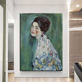 Clàssic pintat a mà Gustav Klimt Ms. Retrat Pintura a l'oli abstracta Arts moderns