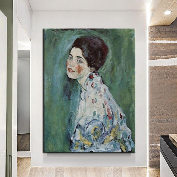 Hand Painted Classic Gustav Klimt Ms. Portrait Abstract Oil Painting Modern Arts
