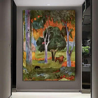 Hand Painted Oil Painting Paul Gauguin Dominica Landscape Retro Nordic Abstract Landscape Home Room