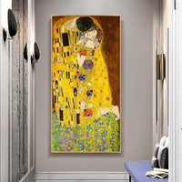 Peint à la main classique Gustav Klimt baiser peinture à l'huile abstraite sur toile Arts modernes