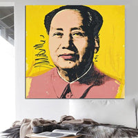 Pinturas a óleo pintadas à mão Andy Warhol Mao Zedong personagem retrato arte de parede decorações em tela