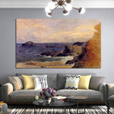 Hand Painted Oil Painting Paul Gauguin Sea Rock Nordic Landscape Abstract Retro