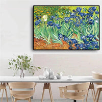 Pintados à mão Van Gogh Famoso Impressionista Pintados à Mão Pinturas A Óleo Iris Abstract Room Decors
