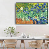 Pintado a mano Van Gogh famoso impresionista pinturas al óleo pintadas a mano Iris decoraciones abstractas para habitaciones