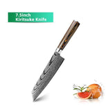 Kitchen Knife Chef Knives Japanese 7Cr17 440C High Carbon Stainless Steel Imitation Damascus Sanding